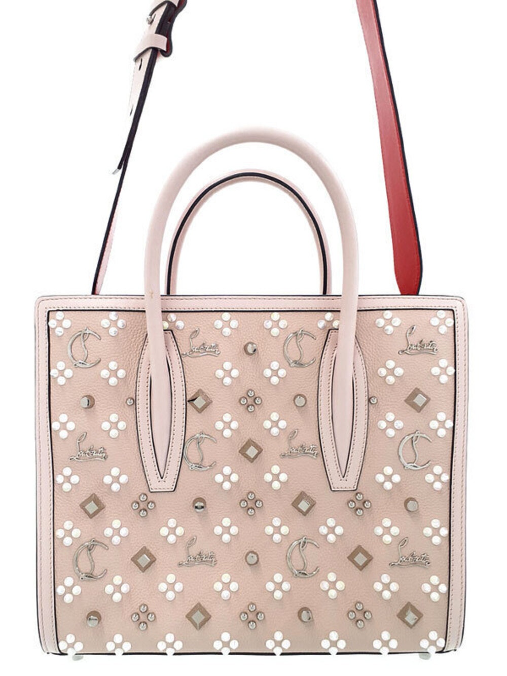 Christian Louboutin Paloma Tote Leche Beige Cream pink grained calf leather